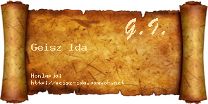 Geisz Ida névjegykártya