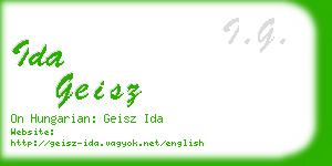 ida geisz business card